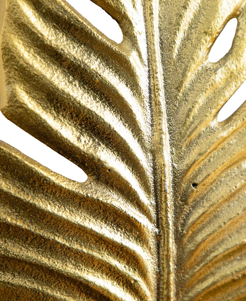 Nearly Natural 15.5in. Golden Leaf Sculpture Decorative Accent