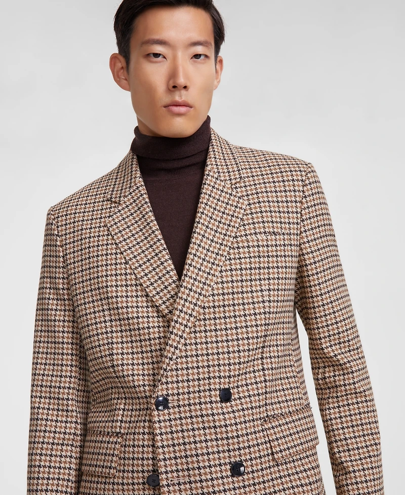 Hugo by Hugo Boss Men's Modern-Fit Houndstooth Double-Breasted Suit Jacket
