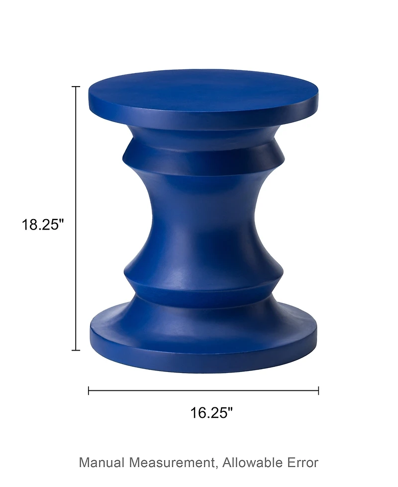 Glitzhome Multi-functional Cobalt Blue Chess Garden Stool or Planter Stand or Accent Table