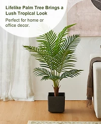 Glitzhome 3.5ft. Faux Areca Palm Tree in Pot