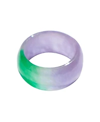 seree Lilac — Chunky green and purple jade ring