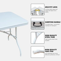 Streamdale Furniture Portable Folding Table for Picnics and Parties