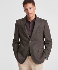 Nautica Men's Modern-Fit Solid Herringbone Tweed Sport Coat