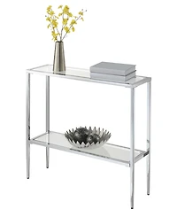 Convenience Concepts 31.5" Nadia Glass Chrome Entry Hall Table with Shelf
