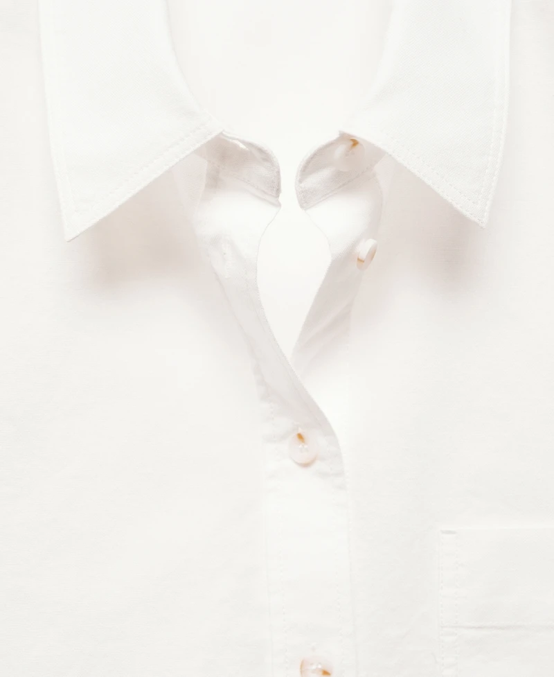 Mango Women's Chest-Pocket Cotton Shirt
