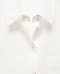 Mango Women's Chest-Pocket Cotton Shirt