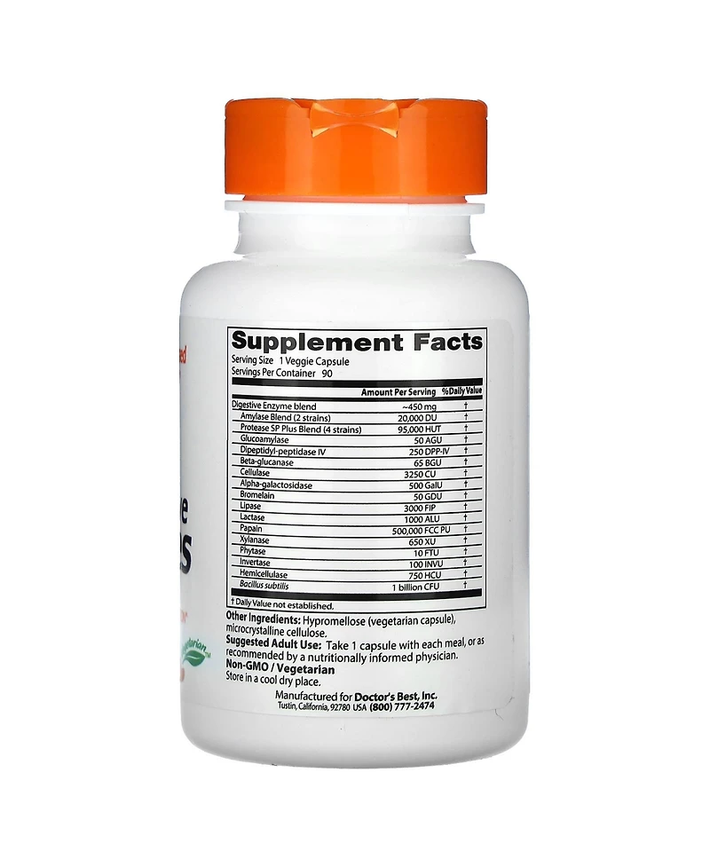 Doctor's Best Digestive Enzymes - 90 Veggie Caps