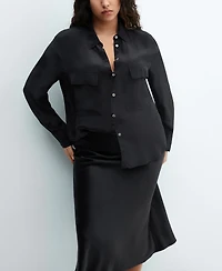 Mango Women's Pockets Flowy Shirt