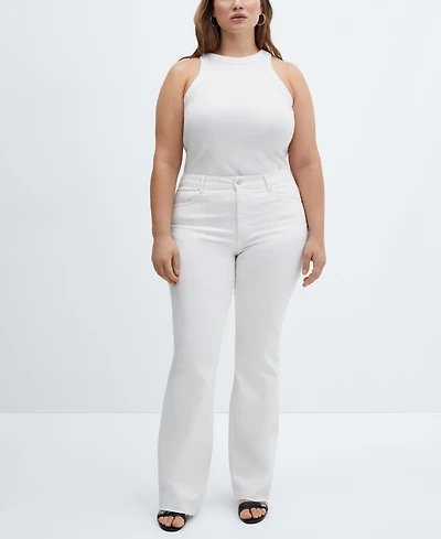 Mango Women's Medium-Rise Flared Jeans