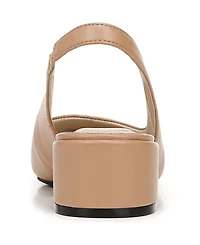 LifeStride Women's Becoming Round Cap Toe Block Heel Slingback Pumps