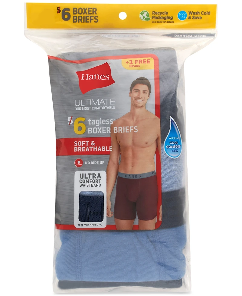 Hanes Ultimate ComfortSoft Boxer Briefs, 5+1 Bonus Pack