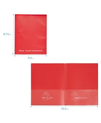 ECR4Kids 2-Pocket Parent-Teacher Classroom Communication Folder, Red, 36-Piece