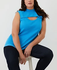 Ella Rafaella Plus Size Cutout Ribbed Sleeveless Tank Top