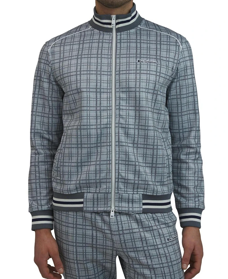 Ben Sherman Men's Glen Plaid Track Jacket