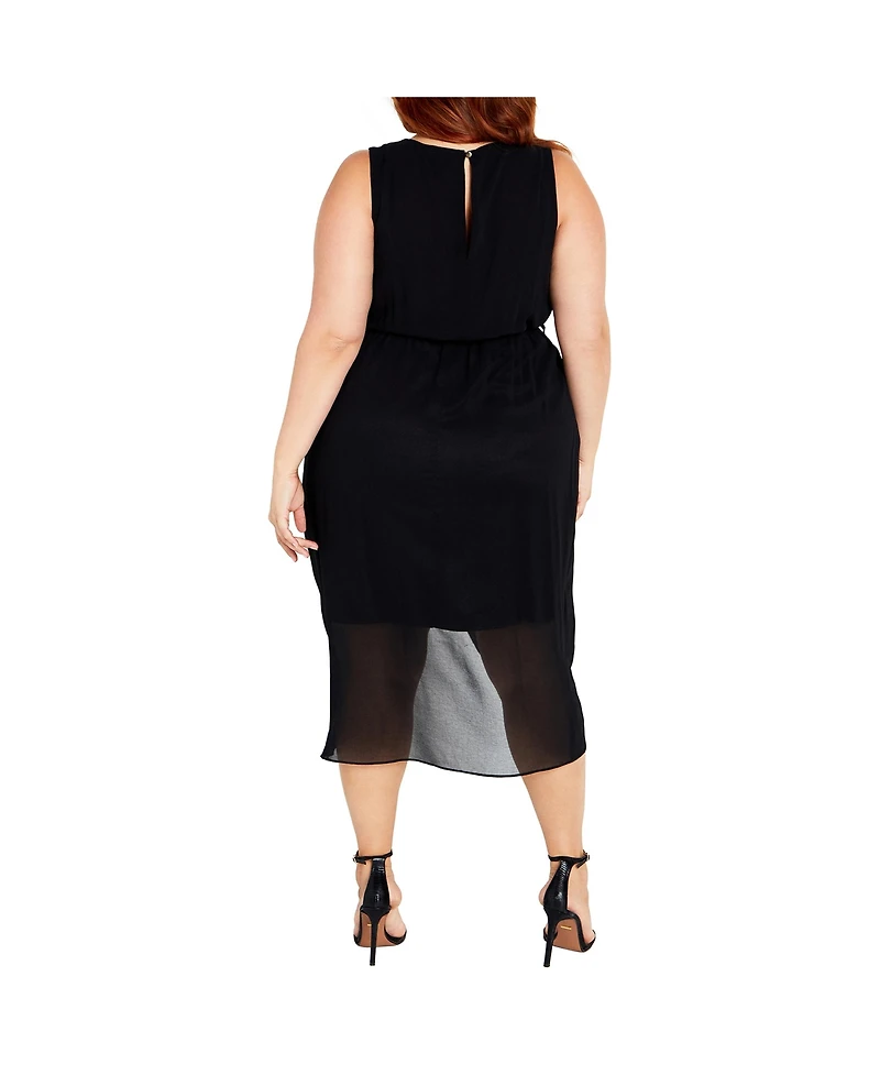 City Chic Plus Tie V-neck Dress