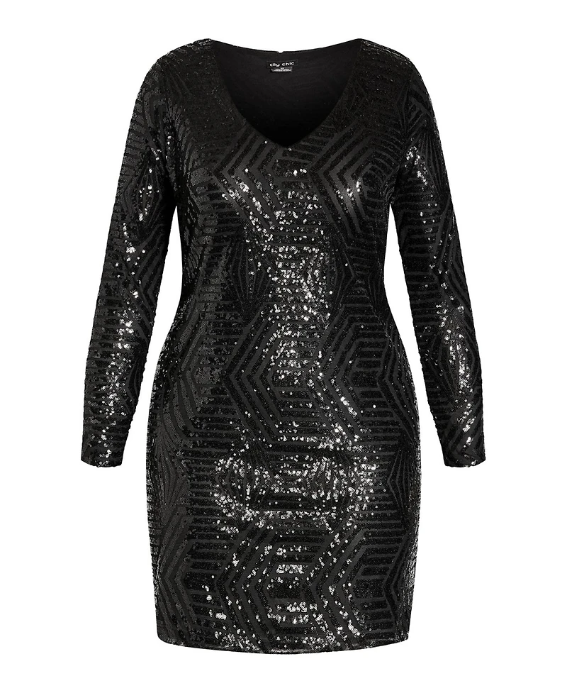 City Chic Plus Bright Lights Dress