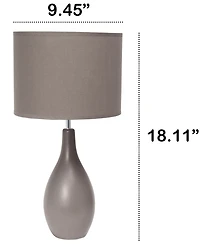 Creekwood Home Essentix 18.11" Traditional Standard Ceramic Dewdrop Table Desk Lamp with Matching Fabric Shade