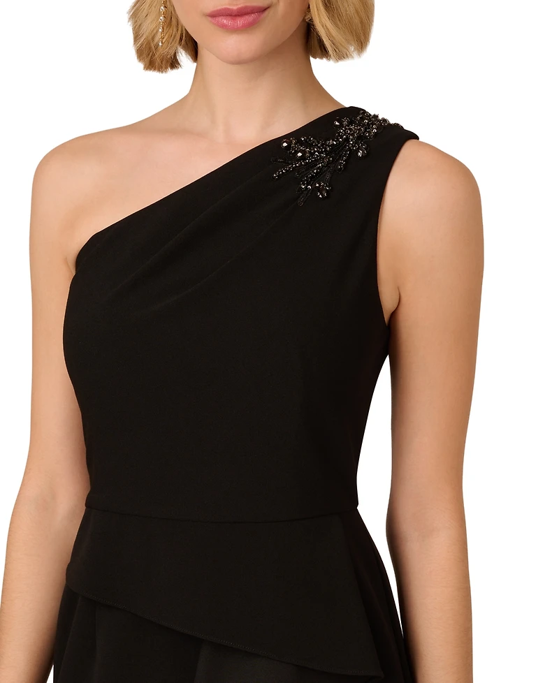 Adrianna Papell Women's Beaded One-Shoulder Gown