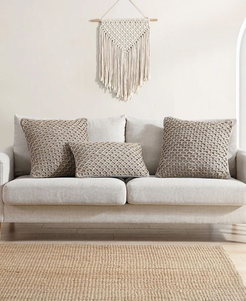 Boho Living Jada Jute Decorative Pillows 2 Piece Set, 20" x