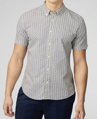 Ben Sherman Men's Geo Wave Print Short Sleeve Shirt