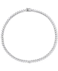 Lab-Grown White Sapphire Pear 18" Tennis Necklace (39-1/2 ct. t.w.) in Sterling Silver