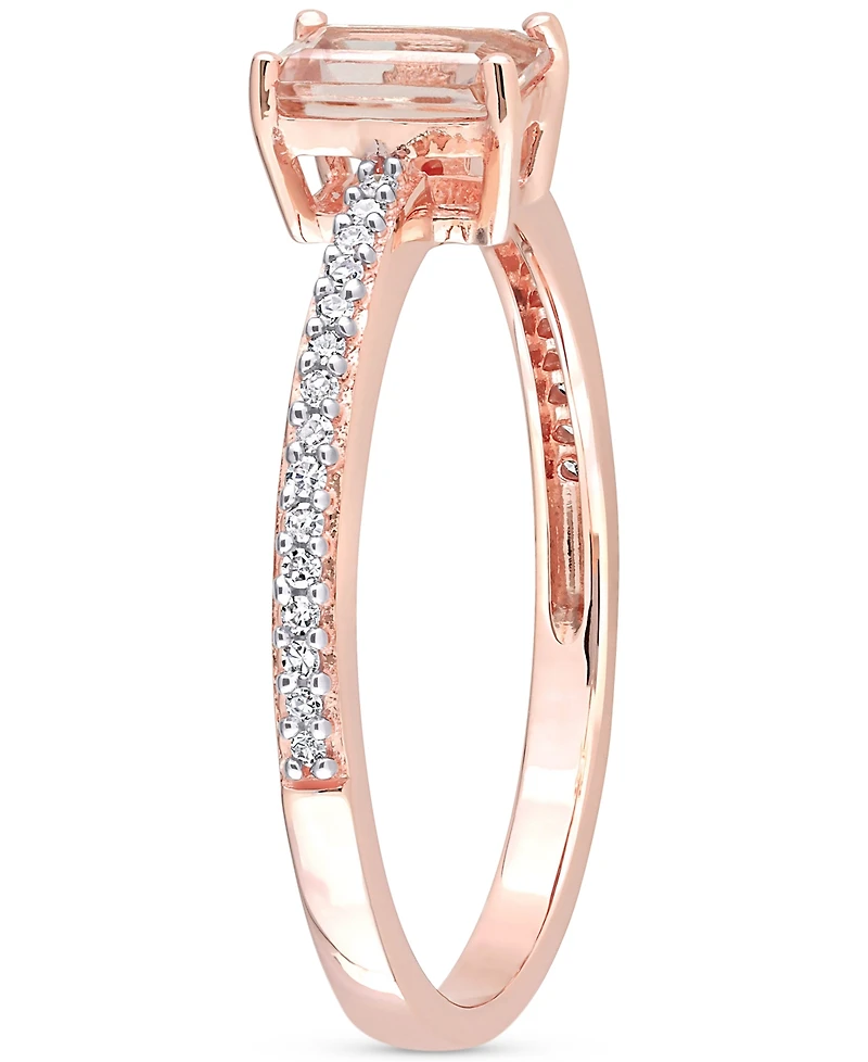 Morganite (5/8 ct. t.w.) & Diamond (1/0ct. Statement Ring 10k Rose Gold