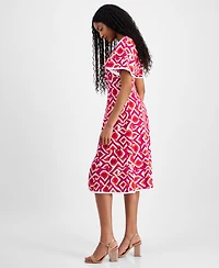Tahari Petite Printed Midi Dress