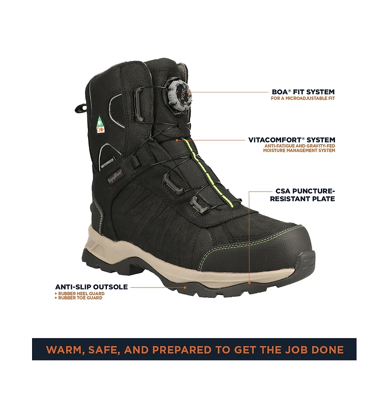 RefrigiWear Men's Extreme Freezer Boot - Waterproof Insulated Work Boots for Cold
