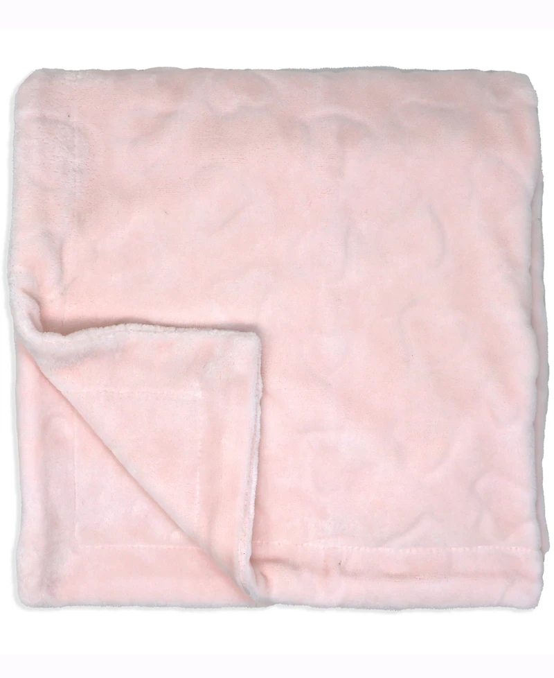 Amor Bebe Baby Girls Luxury Plush Baby Blankets, 3 Piece Gift Set