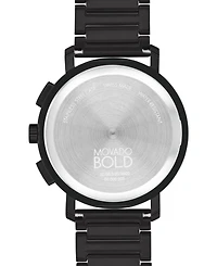 Movado Men's Swiss Chronograph Bold Evolution 2.0 Black Ion Plated Steel Bracelet Watch 42mm