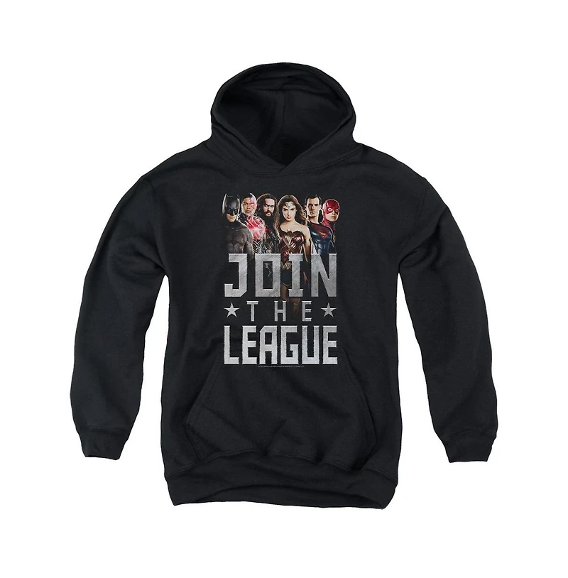 Justice League Movie Youth Join The Pull Over Hoodie / Hooded Sweatshirt
