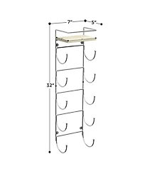 Sorbus Wall Mounted Towel Rack With Shelf - White