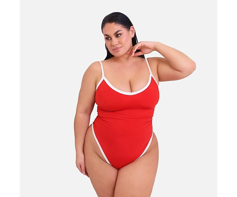 Rebdolls Plus Bon Voyage Contrast Strap Swimsuit