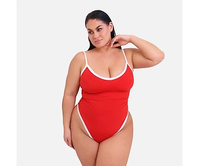 Rebdolls Plus Bon Voyage Contrast Strap Swimsuit