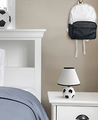 Simple Designs SportsLite 11.5" Tall Athletic Sports Soccer Ball Base Ceramic Bedside Table Desk Lamp with White Empire Fabric Shade
