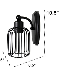 Lalia Home Ironhouse 10.5" One Light Industrial Decorative Cage Wall Sconce Uplight Downlight Wall Mounted Fixture