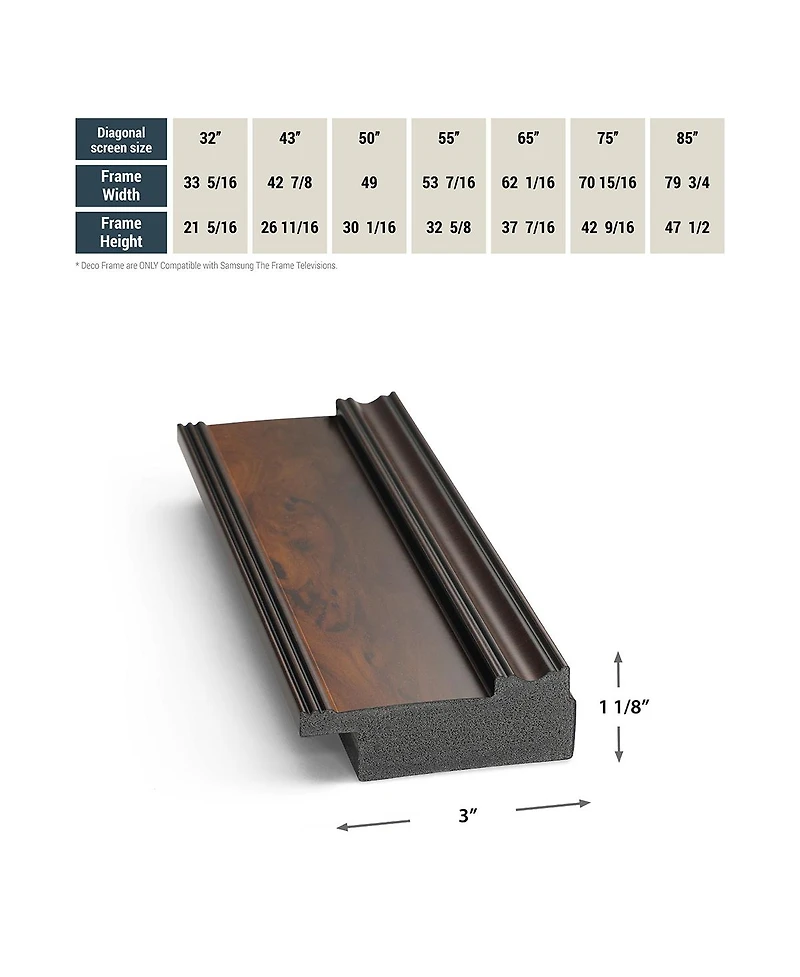 Deco Tv Frames 55" Customizable Frame for Samsung The Frame Tv 2021-2023
