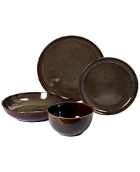 Gibson Elite Edwina 16 Piece Double Bowl Dinnerware Set, Service for 4