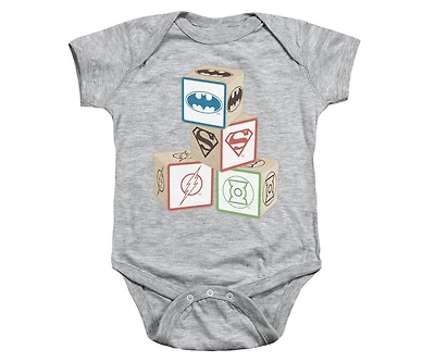 Justice League of America Baby Girls Baby-Girls Block Snapsuit