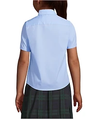 Lands' End Little Girls Short Sleeve Peter Pan Collar Broadcloth Shirt