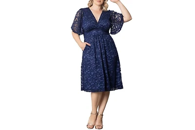 Kiyonna Plus Starry Sequin Lace Cocktail Dress