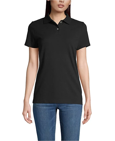 Lands' End Women's Short Sleeve Basic Mesh Polo Shirt