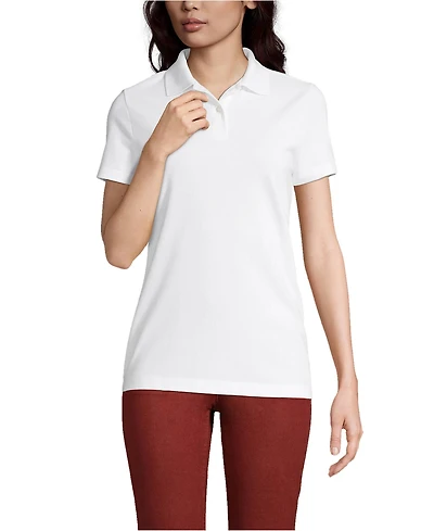 Lands' End Women's Short Sleeve Basic Mesh Polo Shirt