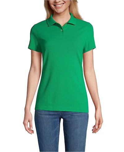Lands' End Women's Short Sleeve Basic Mesh Polo Shirt