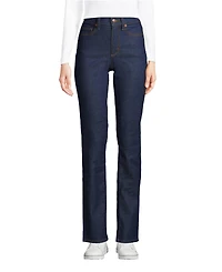 Lands' End Women's Tall Recover High Rise Straight Leg Blue Jeans