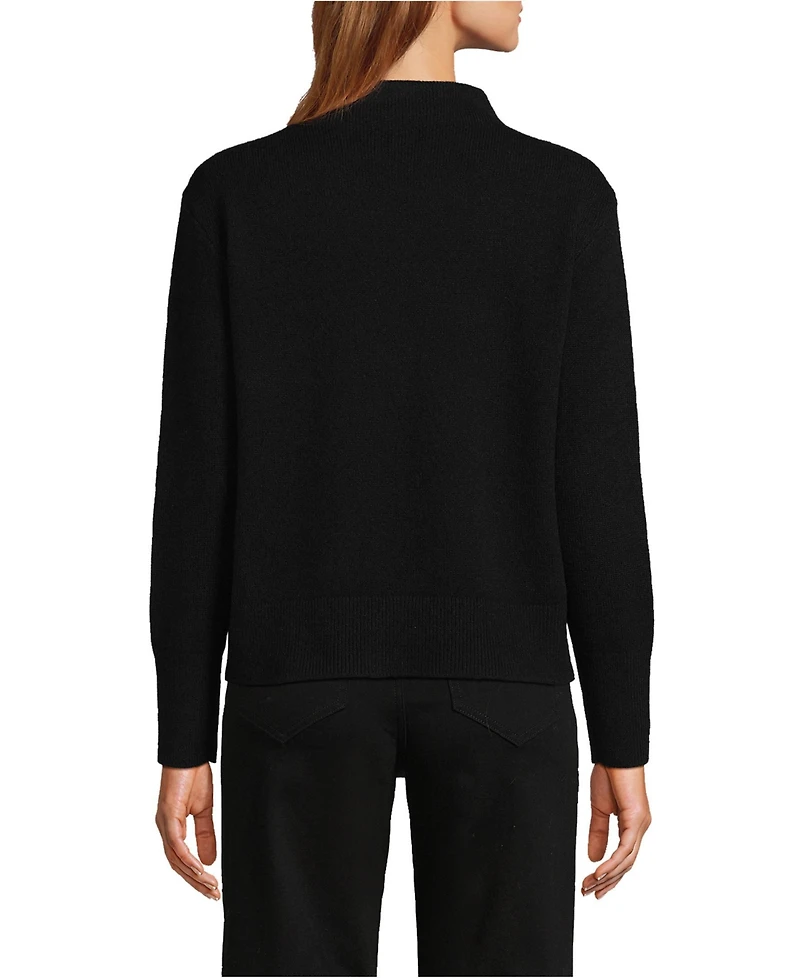 Lands' End Women's Cashmere Funnel Neck Sweater