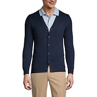 Lands' End Men's Cotton Modal Button Front Cardigan Sweater