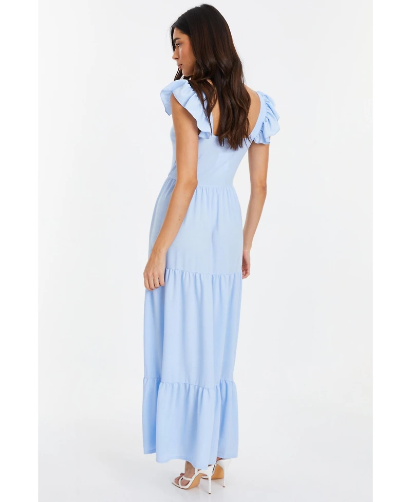 Quiz Women's Textured Jersey Tiered Maxi Dress