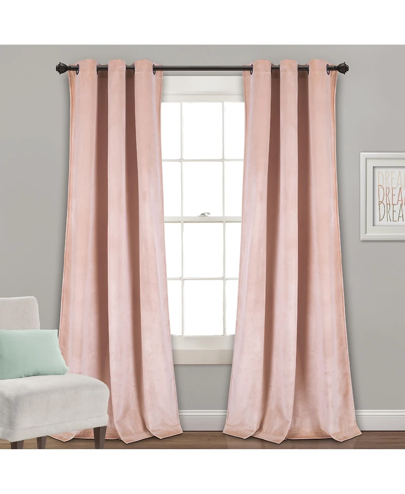 Lush Decor Prima Velvet Solid Light Filtering Window Curtain Panels