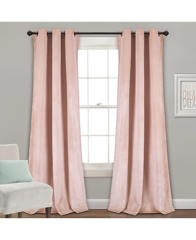 Lush Decor Prima Velvet Solid Light Filtering Window Curtain Panels